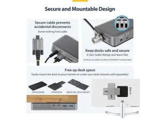 StarTech USB-C Docking Station 2x DP 4K60, 1GbE, 100W PD - 7