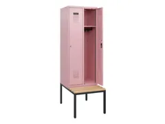 locker met bank,HxBxD 1950x600x815mm,2vak,vak B 300mm,cilinderslot