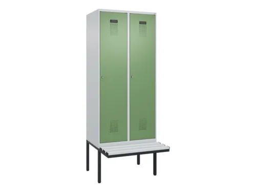 locker met bank,voor scheiding van kleding,HxBxD 2120x800x815mm,2vak