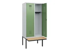 locker met bank,HxBxD 1950x800x815mm,2vak,vak B 400mm,cilinderslot