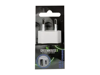 Oplader Green Mouse USB-C 1x en USB-A 1x wit blisterverpakking - 2