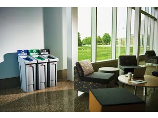 Deksel Rubbermaid Slim Jim Recyclestation inwerpopening voor flesjes e - 2