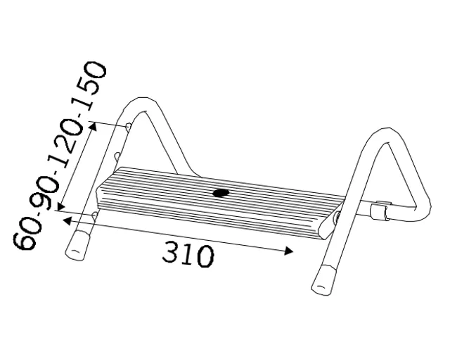 Voetensteun uit metaal Verstelbaar 4 Standen 31 cm