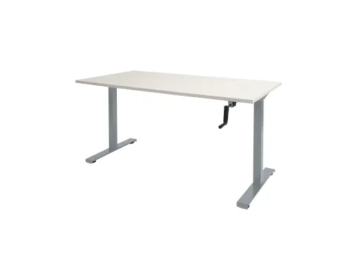 Slinger Bureau Zit-sta Aluminium Poot 160x80cm Blad Krijtwit