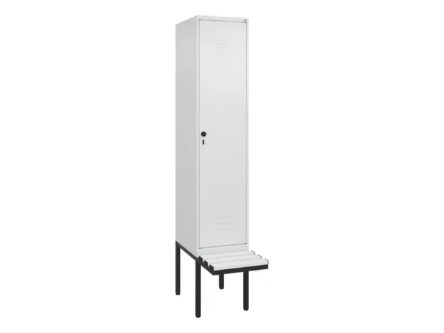 locker met bank,HxBxD 2120x400x815mm,1vak,vak B 400mm,draaigrendel