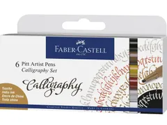Tekenstift Faber-Castell Pitt Artist Pen kalligrafieset 6x