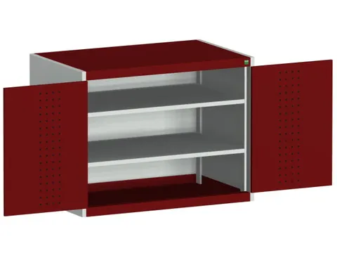 kast met geperforeerde platen,HxBxD 800x1050x525mm,2xStalen bodem