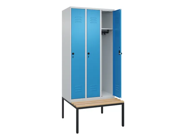Armoire vestiaire Classic+ 3 comp 212x90x81,5cm gris clair/bleu clair