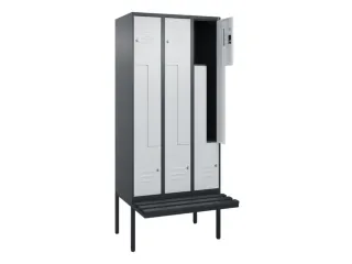 Z-garderobekast,HxBxD 2120x900x815mm,6vak,vak B 300mm,cil.-slot - 2