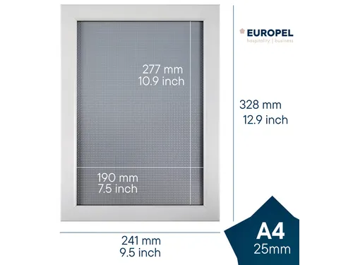 Kliklijst Europel A4 25mm mat wit