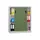 schuifdeurkast,HxBxD 1200x1000x400mm,RAL7035,front RAL6011