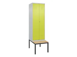PBM-locker met bank,HxBxD 2120x600x815mm,2vak,vak B 300mm,cil.-slot