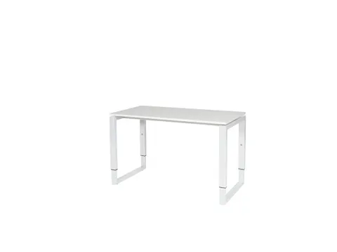 Domino Plus Bureau Hoogte Verstelbaar 1200x600mm Grijs 25mm Wit O-poot