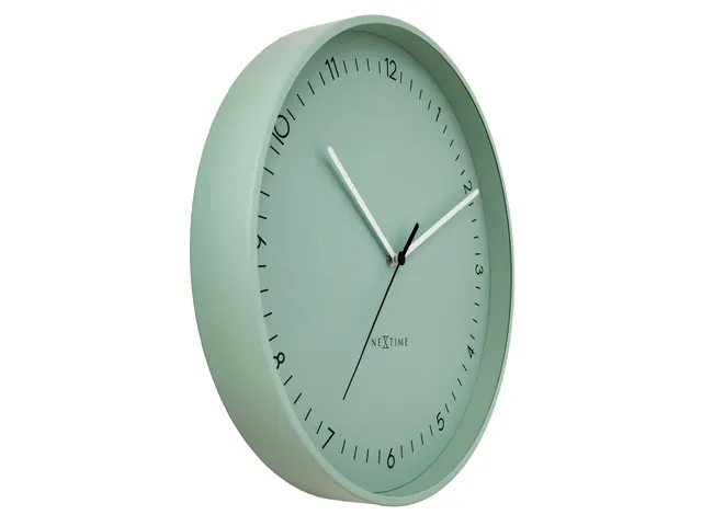 Horloge murale NeXtime Berlin L de 40 cm en aluminium vert menthe