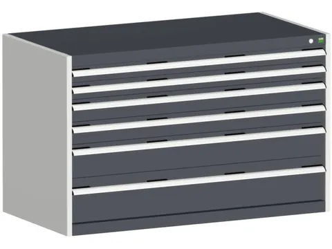 ladekast 800x1300x650mm 6laden zware lasten RAL7035 front RAL7016