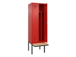 locker met bank,voor scheiding van kleding,HxBxD 2120x600x815mm,2vak