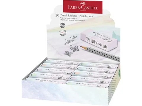 Gum Faber-Castell stofvrij pastel display 20 stuks assorti kleuren