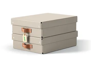 Puro opbergdoos medium laag A4 8 liter beige 2 stuks - 2