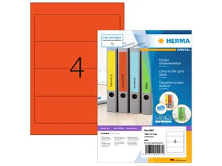 Herma 4297 Rugetiket 192x61mm Rood permanent klevend 400 stuks - 1