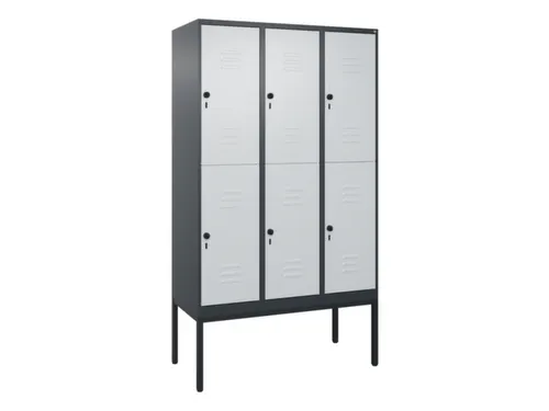 dubbeldekse locker,HxBxD 2120x1200x500mm,3x2vak.,vak B 400mm