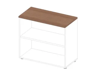 kantoorstelling HxBxD 815x900x450mm 2 OH 1xhouten vloer wit noten - 1