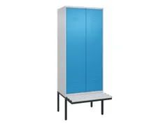 PBM-locker met bank,HxBxD 2120x800x815mm,2vak,vak B 400mm,cil.-slot