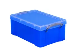 Opbergbox Really Useful 9 liter 395x210x140mm transparant blauw