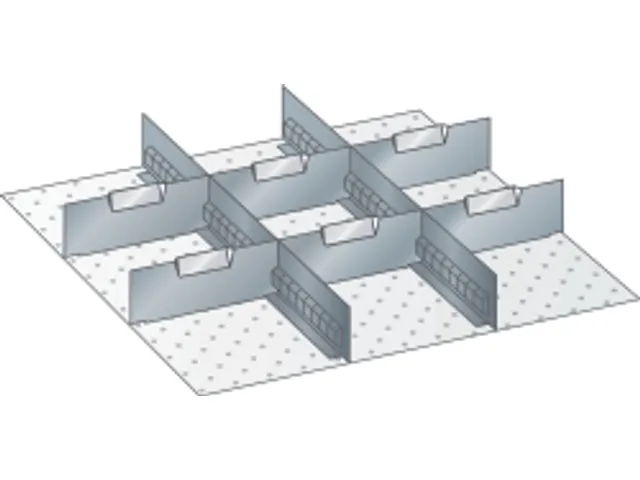 Kit De Séparateurs Pour Tiroirs,2Xparoi À Fente/6Xsép. En Tôle