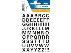 Etiket Herma 4158 10mm Letters A-Z Zwart Folie 63 stuks