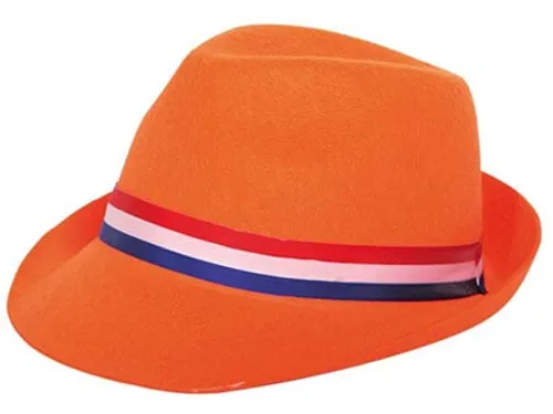 Oranje hoed trilby