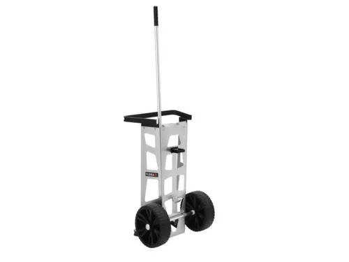 Veegwagen met vuilniszakhouder en apparaathouder
