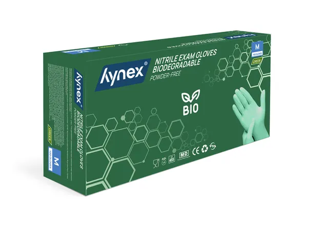 Handschoen Hynex nitril Bio M groen 3.5gr 100 stuks