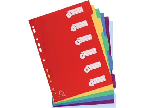 Tabbladen Exacompta A4 11-Gaats 6-Delig Assorti Pp