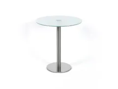 glazen bijzettafel,HxØ 550x495mm,rond,schotelvoet poedercoat.