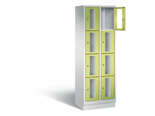 Lockerkast 1800x610x500mm 2x4 vakken Cilinderslot, Sokkel, RDS1108060