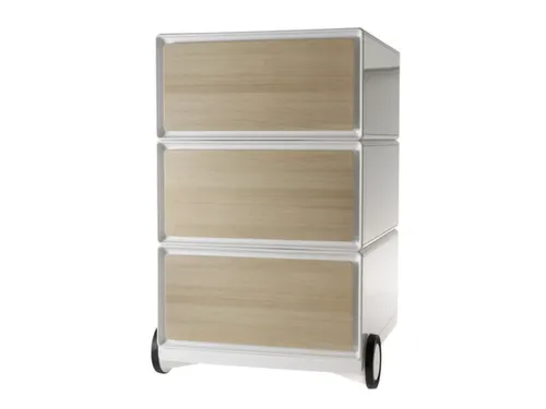 mobiel ladeblok,HxBxD 642x390x436mm,3lade(n),romp wit,front beuken