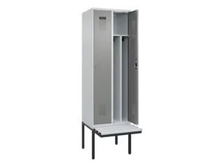locker met bank,voor scheiding van kleding,HxBxD 2120x600x815mm,2vak - 1