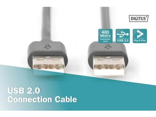 USB 2.0-aansluitkabel type A mannelijk/mannelijk 1m USB 2.0-compatibel