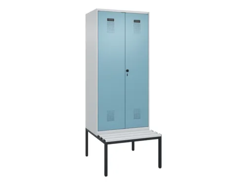locker met bank,voor scheiding van kleding,HxBxD 2120x800x815mm,2vak