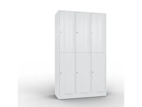 lockerkast cil.slot 1950x1150x540mm 3x2 vakken RAL7035 front RAL7035