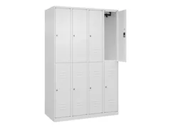 dubbeldekse locker,HxBxD 1850x1200x500mm,4x2vak.,vak B 300mm,cil.-slot
