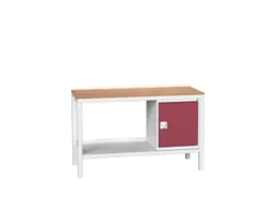 werkbank,HxBxD 930x1500x600mm,multiplexblad,4voeten,uitrusting: 1kast