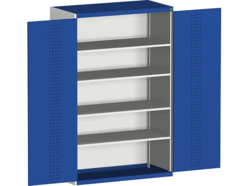 systeemkast 2000x1300x650mm 3xStalen bodem 2laden Ral7035 Ral5010