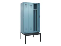 locker met bank,voor scheiding van kleding,HxBxD 2120x900x815mm,3vak