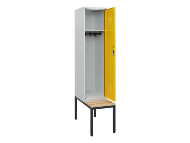 locker met bank,HxBxD 1950x400x815mm,1vak,vak B 400mm,cilinderslot