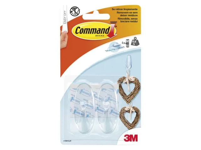 Bevestigingsstrip 17091Clr 2 Ovale Haken Medium draagvermogen 900 gram