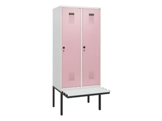 locker met bank,HxBxD 1950x800x815mm,2vak,vak B 400mm,draaigrendel - 2