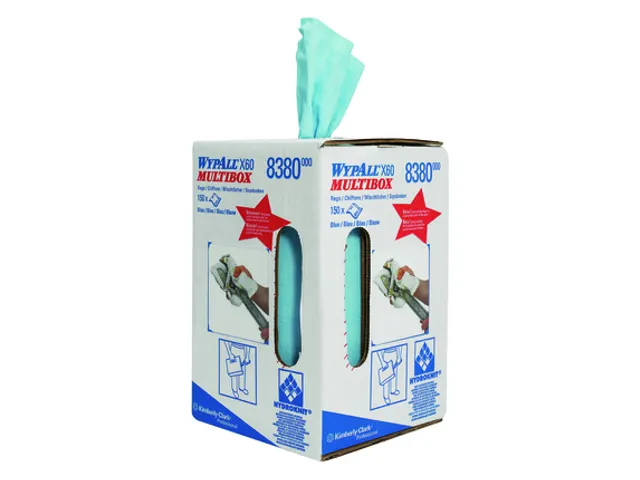 WypAll 8380 poetsdoek X60 Hydroknit 1-laags blauw