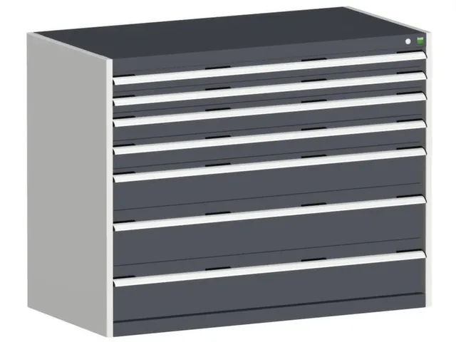 ladekast HxBxD 1000x1300x650mm 7laden romp RAL7035 front RAL7016