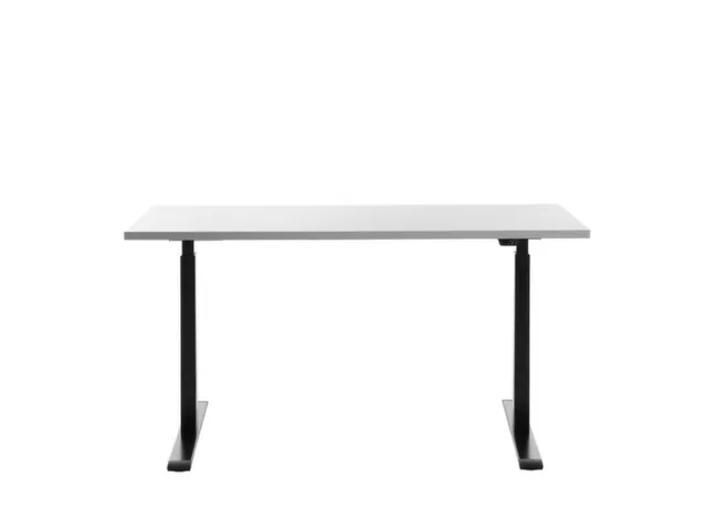 Elektrisch ihv bureau,HxBxD 700-1200x1400x600mm,blad wit,T-voet zwart